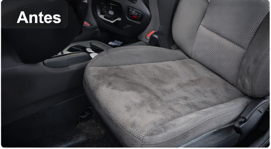 Antes limpieza tapicería coche